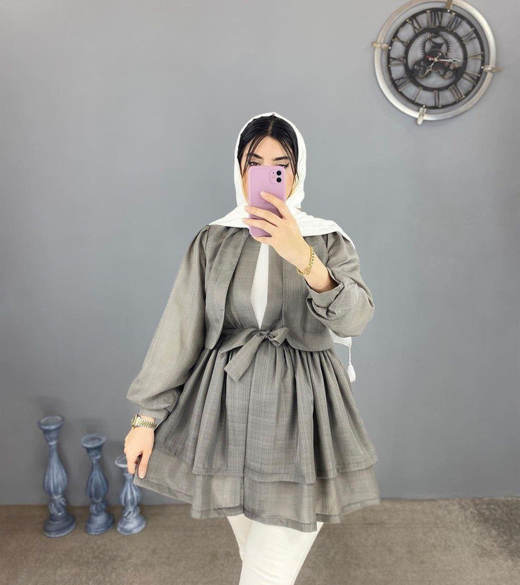 مانتو عروسکی زیبای پریچهر جنس : کتان نازلی درجه یک مشکی - سبز - طوسی - یاسی - فری سایز زنانه 🆔 شناسه : #37444