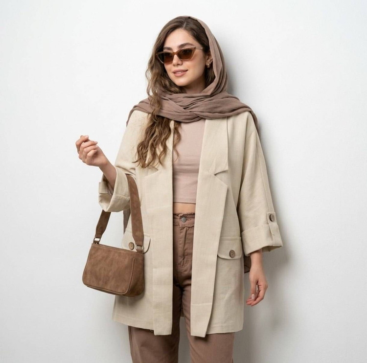 مانتو زنانه کتی پرنیان -جنس : شانتون ژاکارد اعلا -رنگ بندی - فری سایز