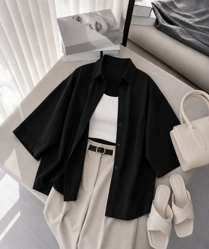 شومیز تک ریزشی - 🧵جنس : اعلا تضمینی (توضیحات) - رنگبندی - فری سایز