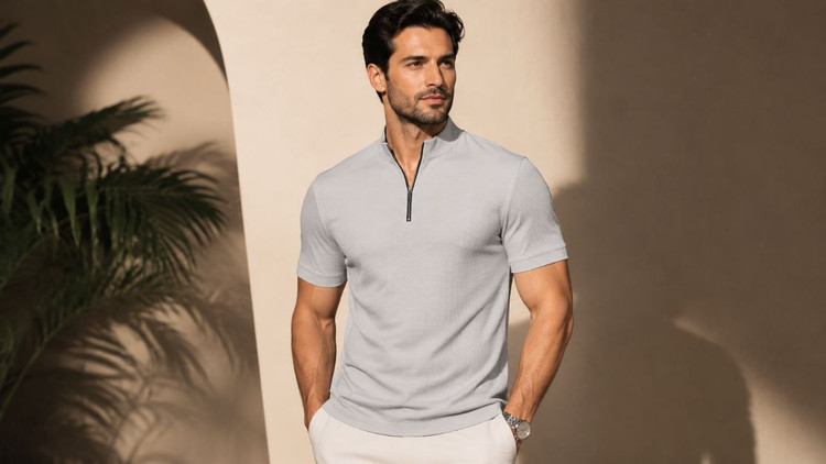 تیشرت مردانه نیم زیپ بیسکویتی جنس : بیسکویتی کراکشی کرم , سفید , طوسی , L , Xl , xxl , xxxl , شناسه کاربری : #9629