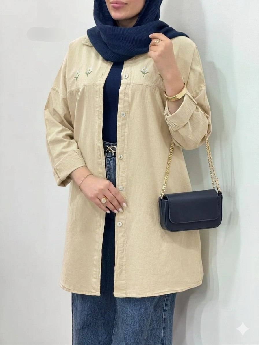 مانتو ترانه جنس : الیاف لینن پنبه ای آنزیم شور شده سفید - کرم - نسکافه ای - زیتونی - سدری - یشمی - فری سایز زنانه شناسه : #251آبی - سورمه ای -