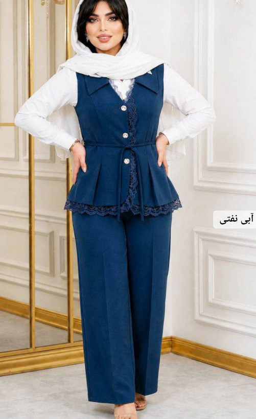 وست و شلوار نازلی مشکی, شکلاتی, نسکافه ای, سورمه ای, زیتونی, آبی نفتی, کله غازی فری سایز زنانه شناسه : #18095