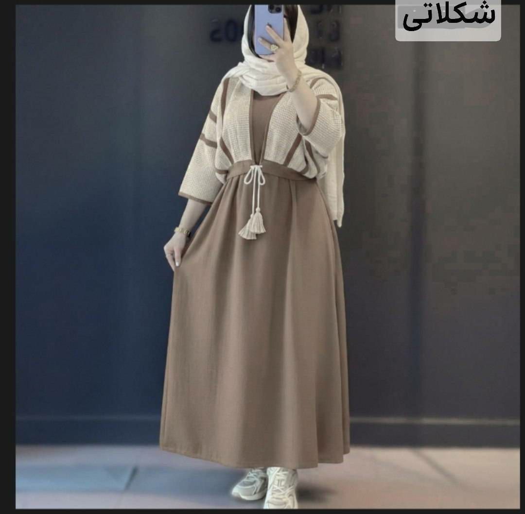 کت سارافن سوگل جنس : شانتون+کت لنین شانتون ابی نفتی, سبز بنتون, سبز تیره, سدری, شکلاتی, شکلاتی تیره, طوسی تیره, مشکی, نسکافه ای فری سایز زنانه شناسه : #101707
