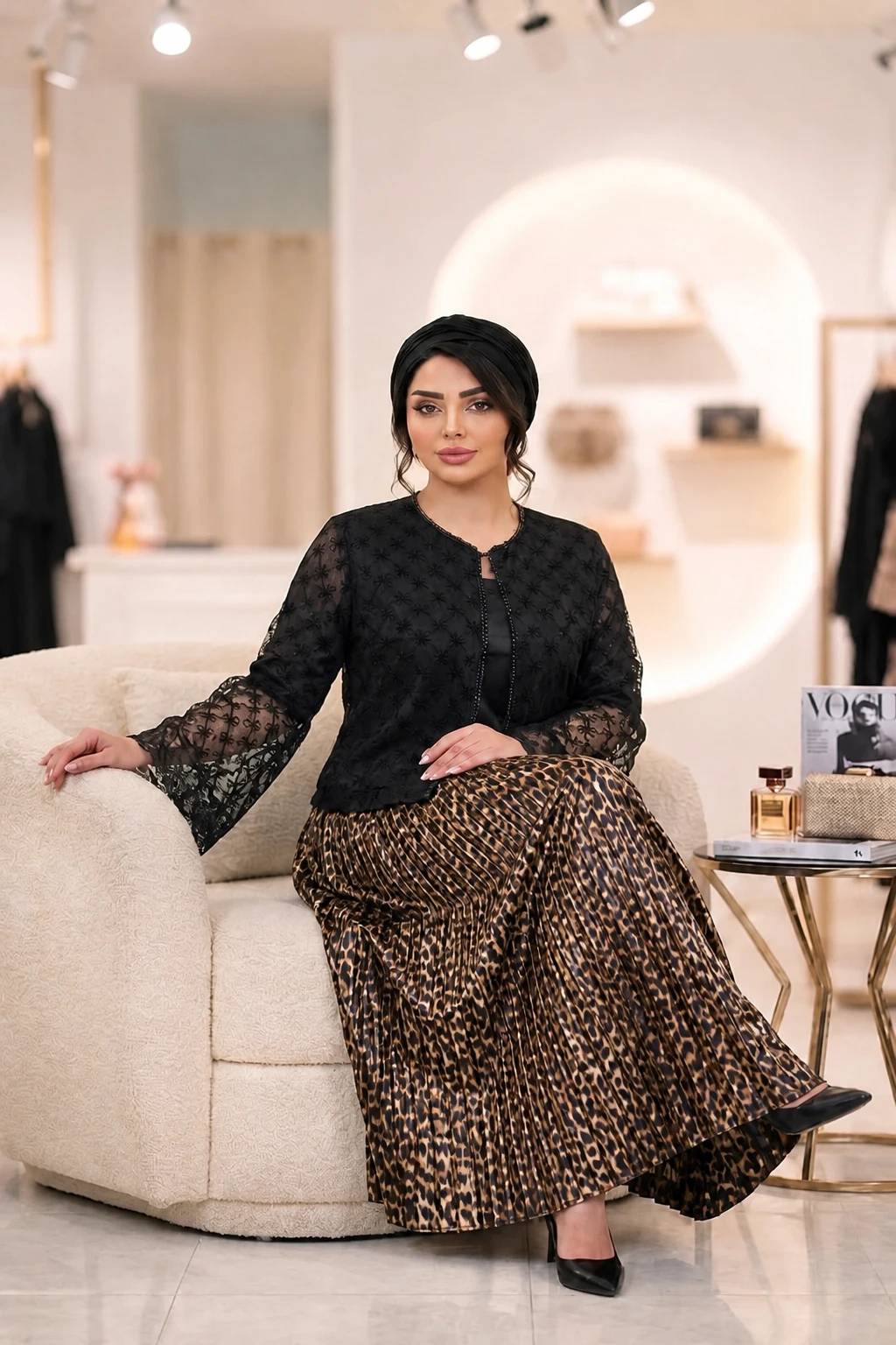 شناسه : #37573 👚نام : دامن پلنگی مجلسی پلیسه ☘☘ 👗✅فری سایز  38 تا 46 زنانه