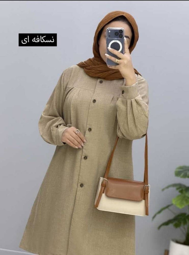 مانتو تینار جنس : شانتون شکلاتی - سرمه - پاستیلی - مشکی - نسکافه - فری سایز زنانه شناسه : #342