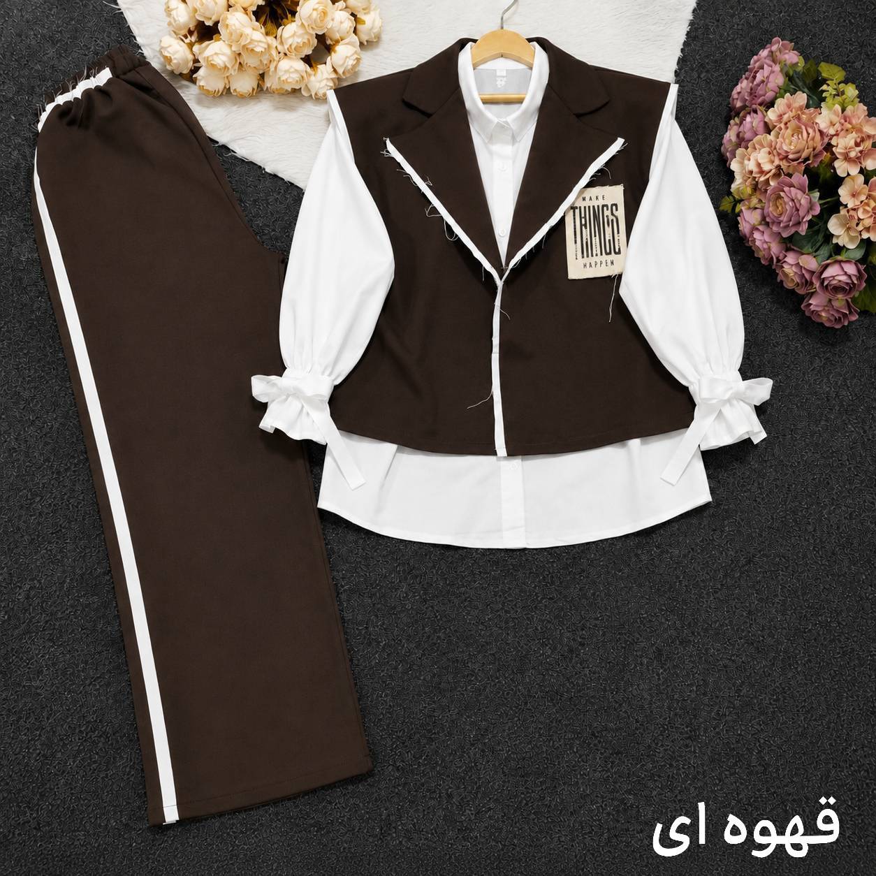 ست سه تیکه بغل نوار 680 جنس : مازراتی 330گرم مشکی, نسکافه ای, کرم, سورمه ای, قهوه ای, طوسی فری سایز زنانه شناسه : #21742