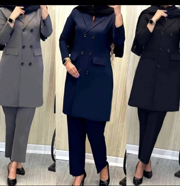 ست اداری ساده جنس : مکانیک پرشیا مشکی - سرمه ای - طوسی - نوک مدادی - نسکافه ای -سایزبندی زنانه شناسه : #97560