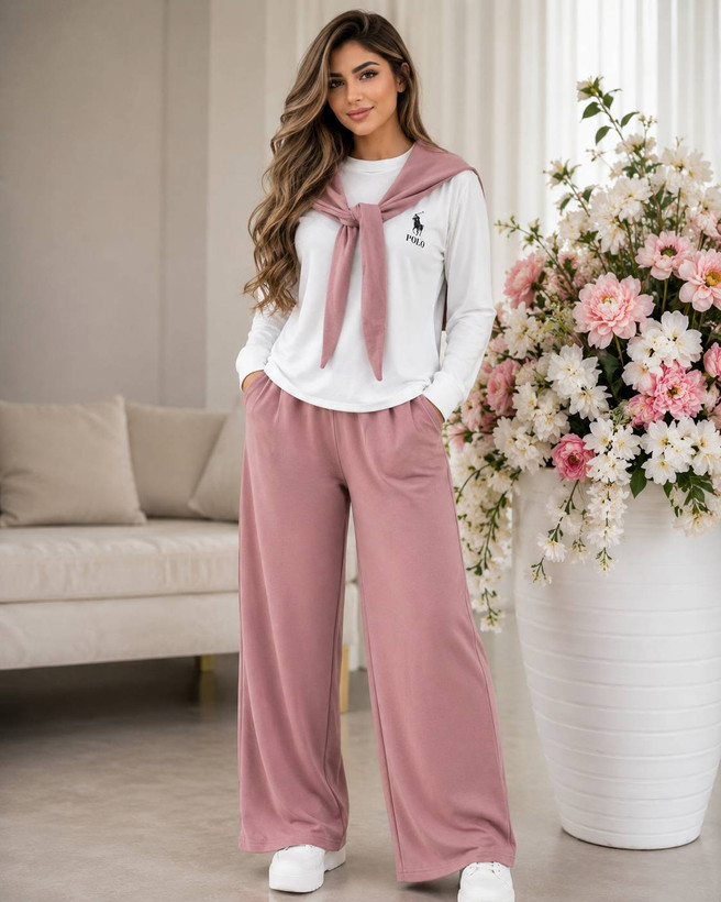 ست شالدار polo جنس : گلکسی نخ پنبه با کیفیت مشکی, زرشکی, صورتی, طوسی, سبز, سرمهای فری سایز زنانه شناسه : #22464