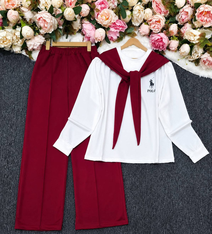 ست شالدار polo جنس : گلکسی نخ پنبه با کیفیت مشکی, زرشکی, صورتی, طوسی, سبز, سرمهای فری سایز زنانه شناسه : #22464