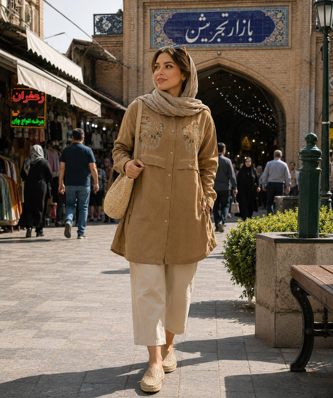 شومیز مانتویی حوری جنس : جگوار کنفی اعلا وارداتی مشکی, کرم, سورمه ای, سبز, نسکافه ای فری سایز زنانه شناسه : #23293