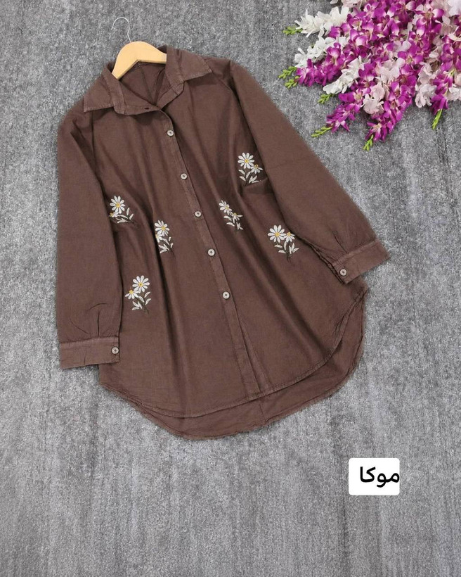 شومیز سوگند جنس: الیاف درجه1 ابی - زرشکی - سدری - سورمه - مشکی - موکا - نسکافه - یشمی فری سایز زنانه شناسه: #44378