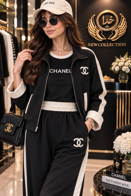 3تیکهCHANEL جنس : سوپرمازراتی گرم بالا مشکی, قهوه ای, سرمه ای فری سایز زنانه شناسه : #24291