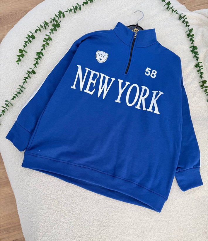 دورس نیم زیپ NEW YORK جنس : دورس پنبه توکرکی مشکی, زرشکی, صورتی, قهوه ای, ابی اسمانی, کاربنی فری سایز زنانه مردانه شناسه : #1464