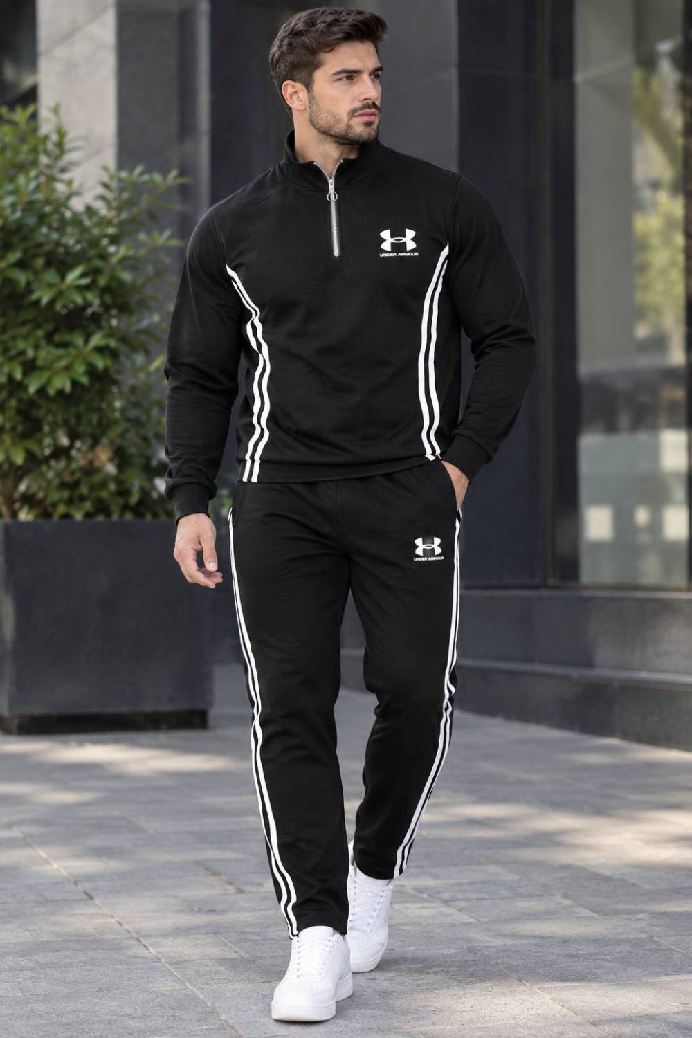 ست پلیورشلوار توکرکی  نیم زیپ دورس نواردوزی شده کیفیت عالی UNDER ARMOR مدل آیهان  جنس: دورس دونخ توکرکی سایزبندی شماره محصول: `65`