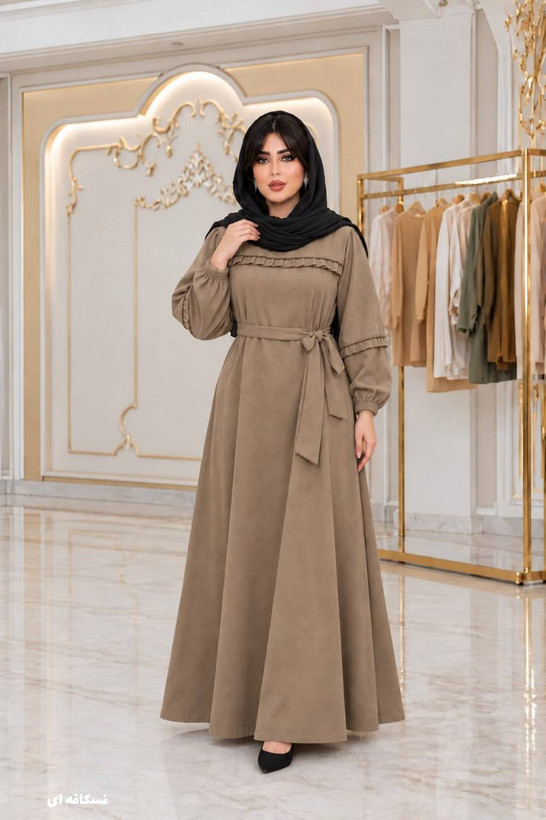 پیراهن بلند کبریتی جنس : مخمل کبریتی ریز رنگبندی فری سایز زنانه شناسه : #24777