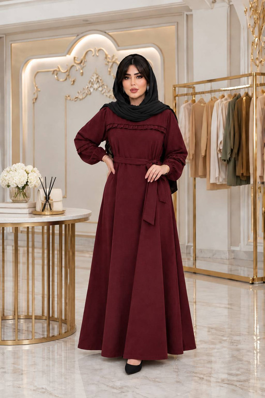 پیراهن بلند کبریتی جنس : مخمل کبریتی ریز رنگبندی فری سایز زنانه شناسه : #24777