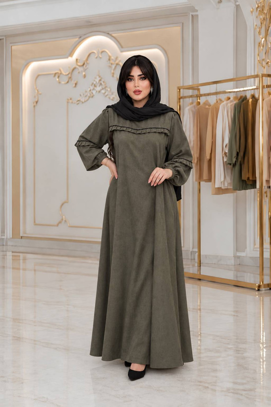 پیراهن بلند کبریتی جنس : مخمل کبریتی ریز رنگبندی فری سایز زنانه شناسه : #24777
