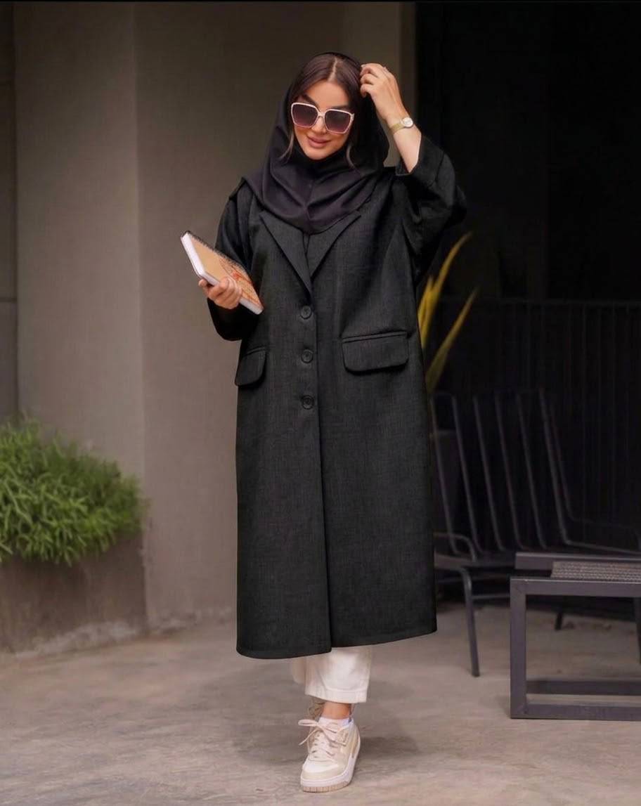 مانتو دانشجویی مدل فلورا 👗 جنس : شانتون درجه یک رنگ‌بندی فری سایز زنانه